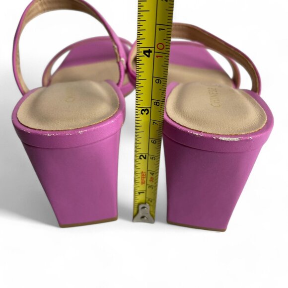 Chinese Laundry Strappy Heel Slides Women's SZ‎ 5.5 Sandals Pink Rose Square Toe - Picture 6 of 7